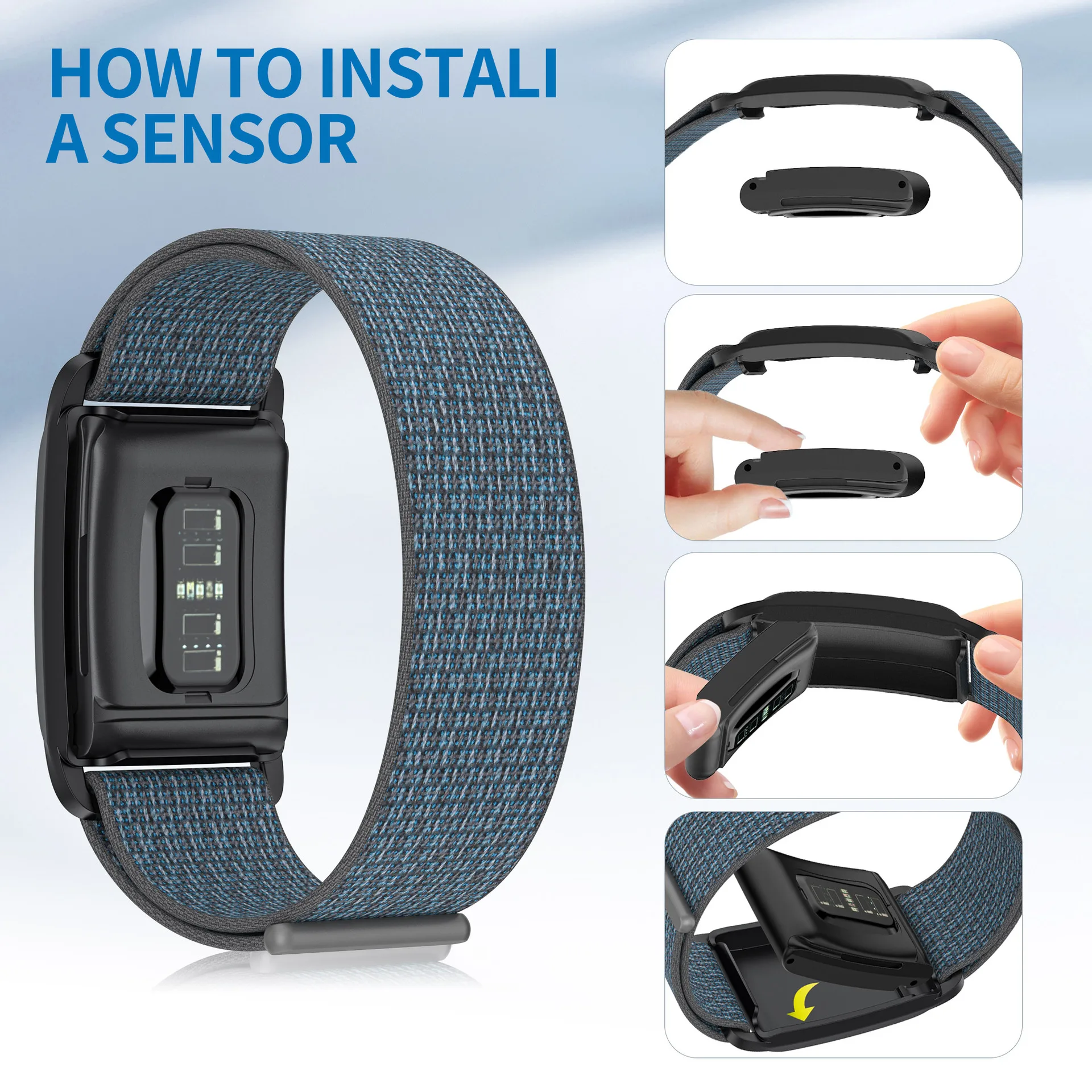 Breathable Nylon Bands+PC Case Sports Replacement Strap Compatible for WHOOP 4.0 and WHOOP 3.0 Heart Rate Sensor