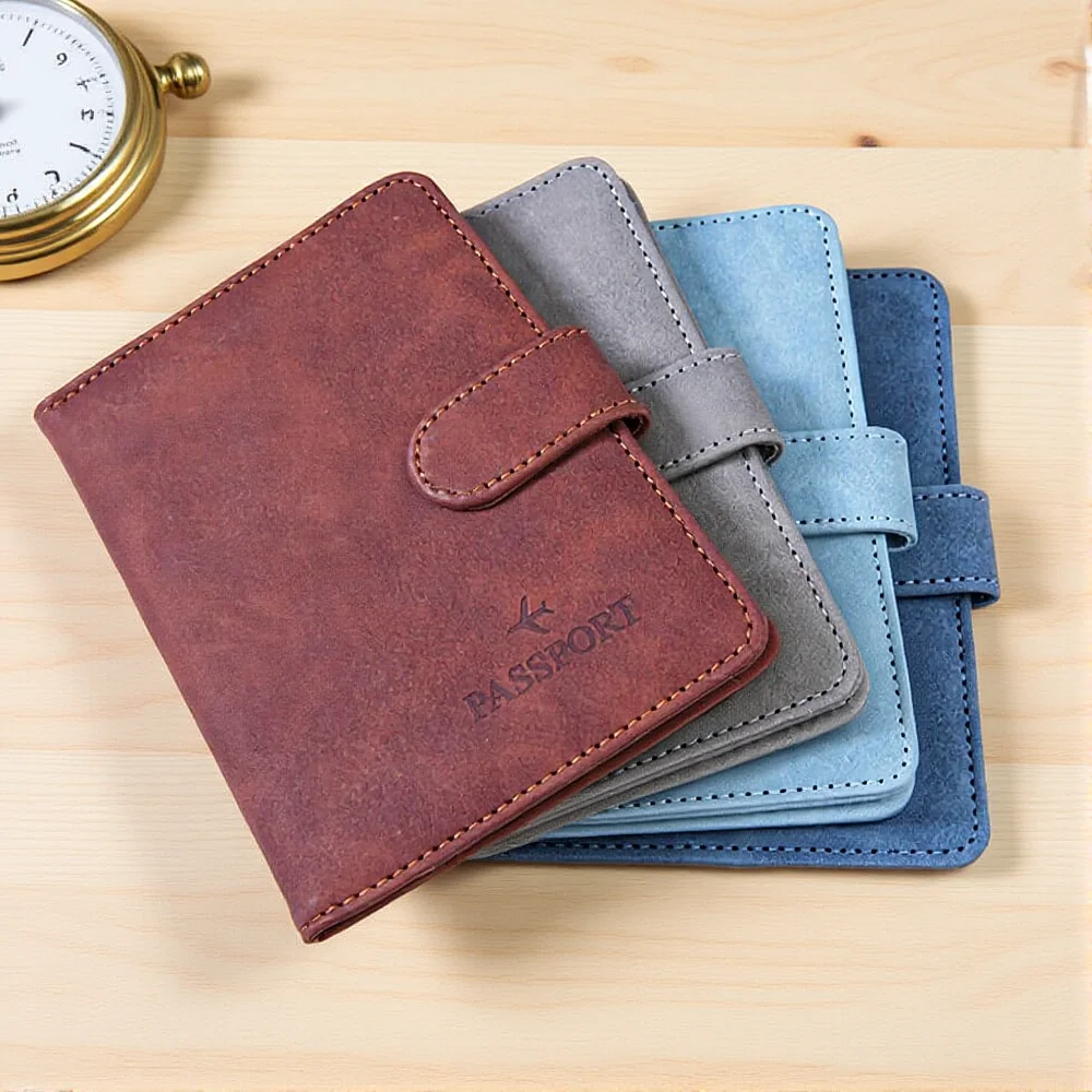 

Легкий однотонный футляр с блокировкой Rfid ﻿ Держатель для паспорта из искусственной кожи, износостойкий кошелек для посадки в аэропорту, международный