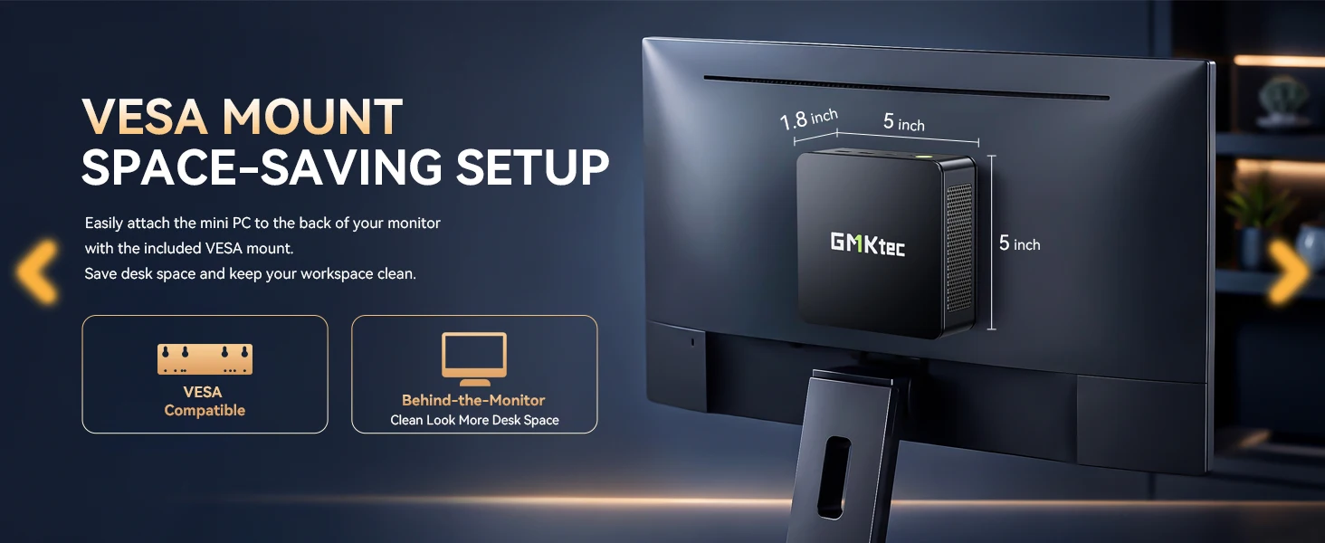 GMKtec M5S AMD R3 5400U Mini PC 4-core 8-thread Portable Computer 16GB DDR5 512GB SSD Computer PC Gaming Desktop PC