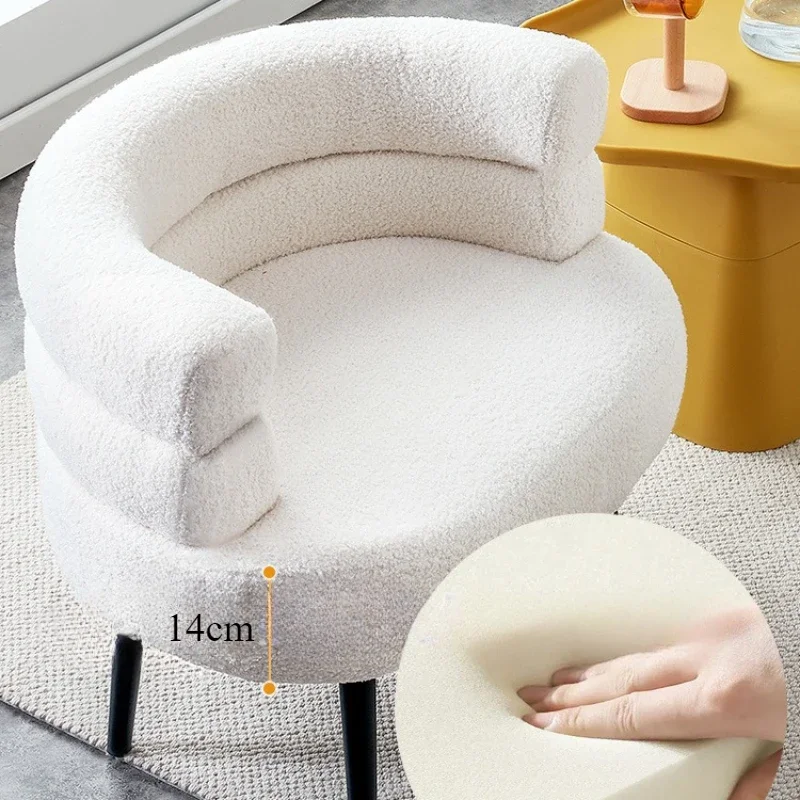 كرسي أريكة كسول من صوف الضأن لغرفة المعيشة وغرفة النوم وغرفة النوم وأريكة واحدة كرسي مكياج كرسي تسريحة #3