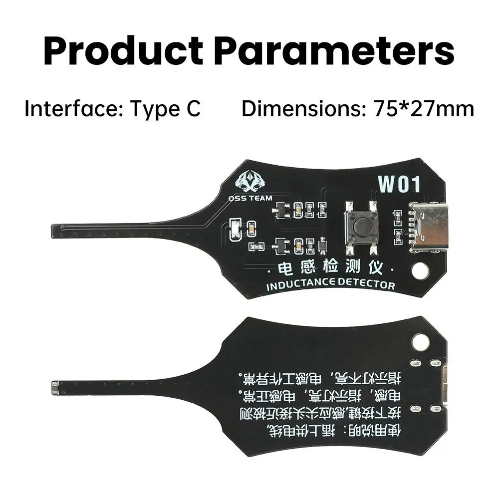 Type-C Interface Inductance Tester Fault Detection Quick Fault Check Motherboard Coil Tester Component Diagnostics
