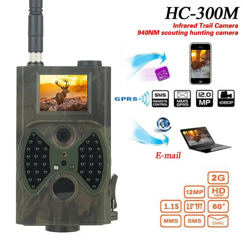 

IR Hunting Celluar Trail Camera 16MP 1080P Photo Traps HC300M Wild Camera 2G MMS GSM SMTP Wireless Hunting Chasse