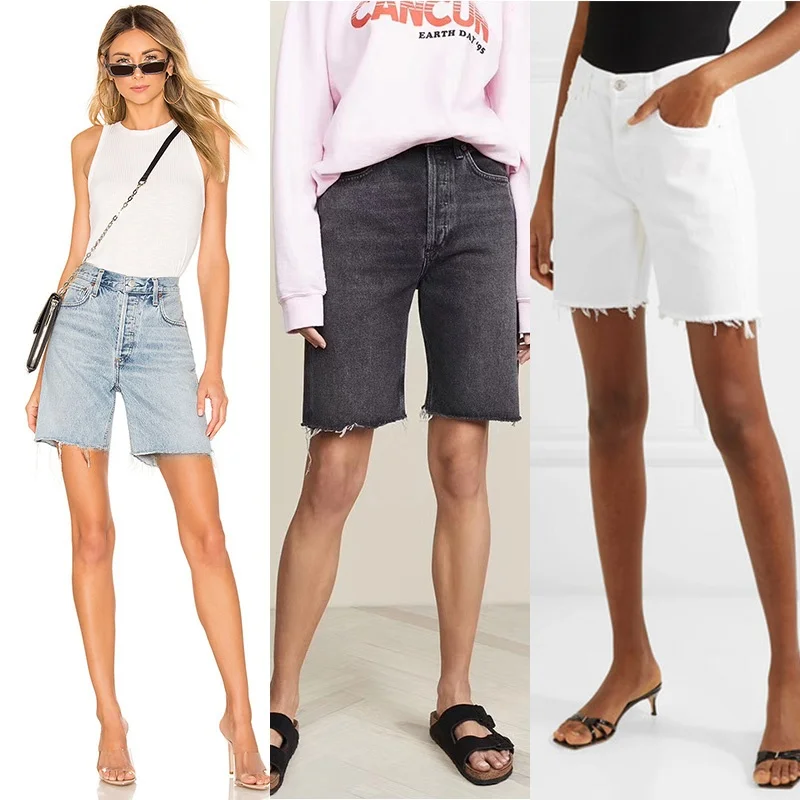 Sommer AG Hohe Taille Gerade Bein Distred Dünne Breite Bein Boyfriend Sle Retro Denim Jeans frauen Faion Casual Wear