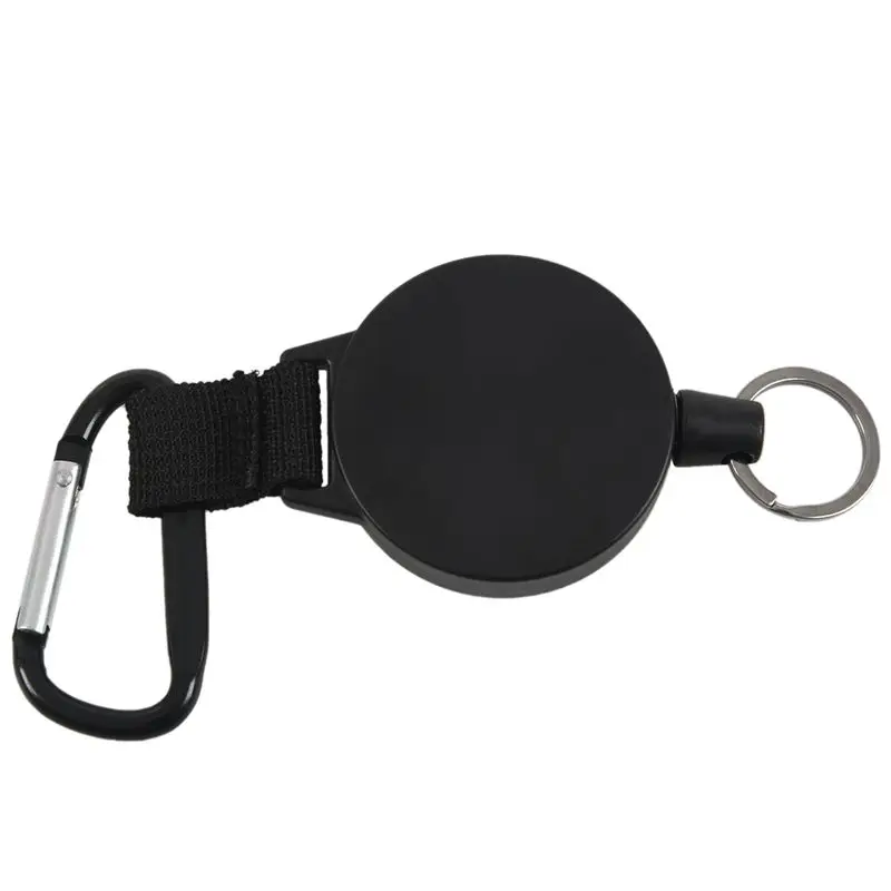 Efficient 4X Heavy Duty Retractable Key Chain & Badge Reel Holder Carabiner Clip For Swipe ID Cards Or USB Flash Drives