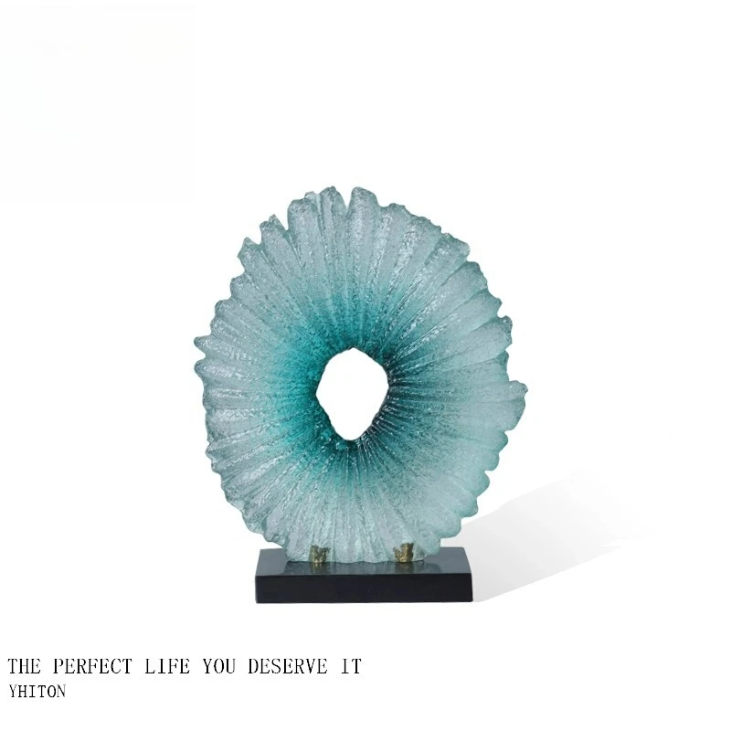 Hotel decoration ornament abstract transparent resin carving living room soft decoration creative art installation