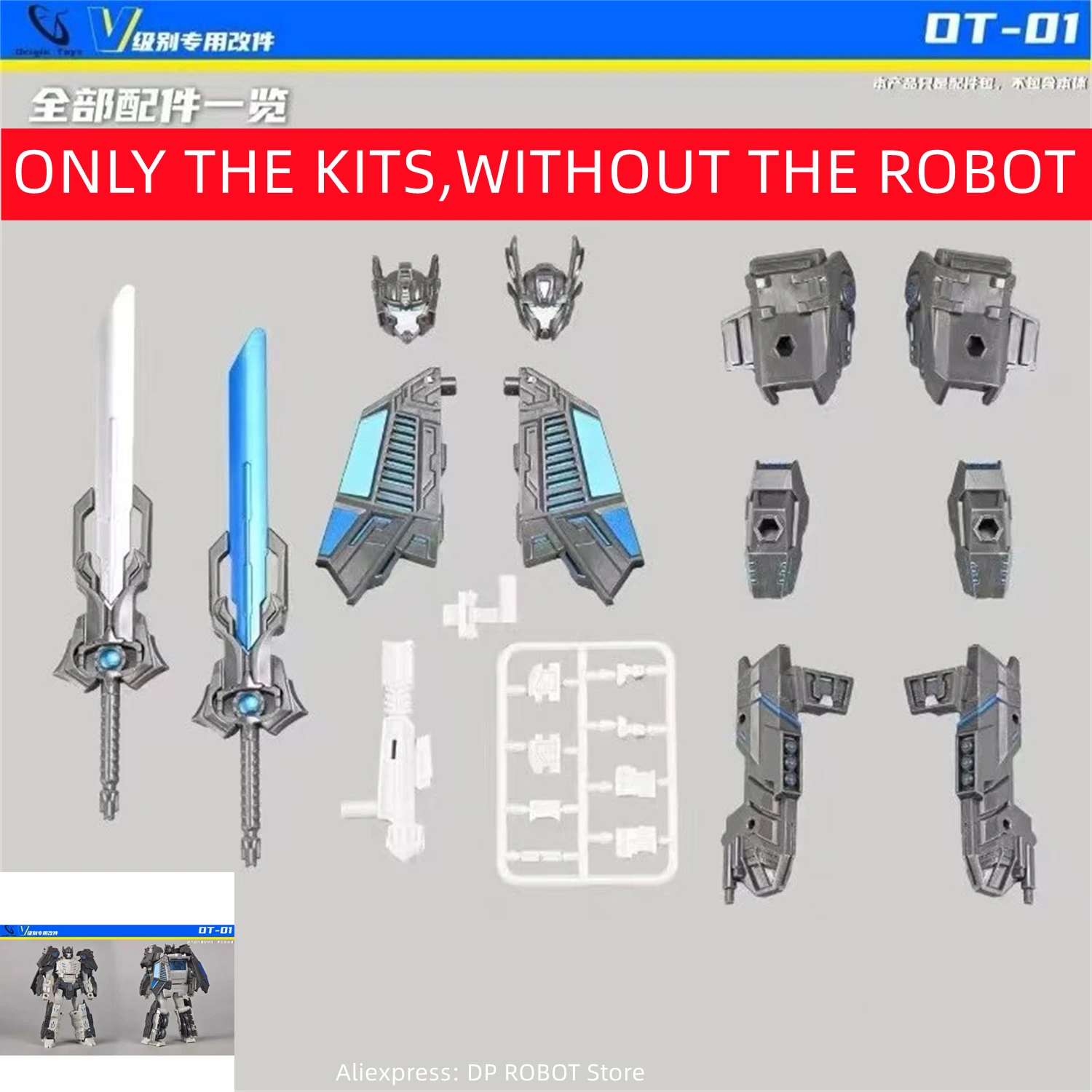 【EN STOCK】Kit de actualización de cabeza blindada ABS Origin Toys OT-01 OT01 para accesorios AOTP Prima Prime