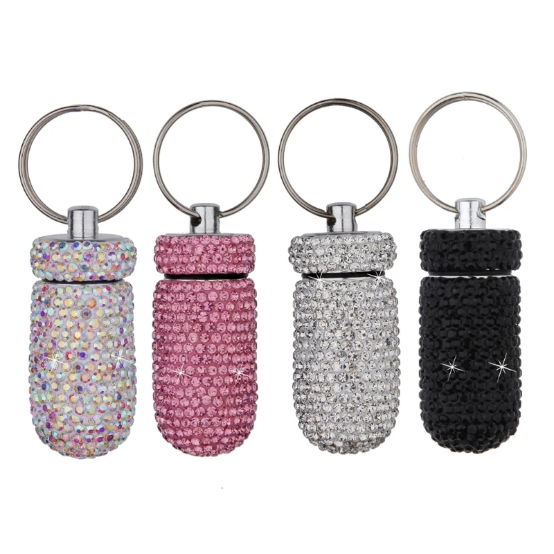 

Portable Diamond Tablet Case Keychain Glitter Rhinestones Travel Holder