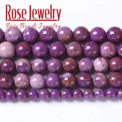 Real Natural Phosphosiderite Purple Mica Beads Lepidolite Stone Round Loose Beads For Jewelry Making Diy Bracelets 6 8 10mm 15