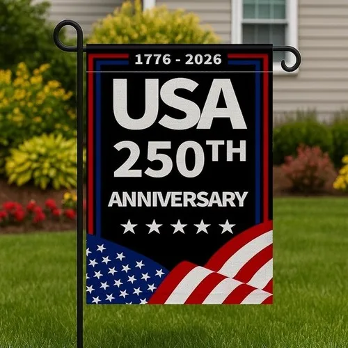 America 250th Anniversary Garden Flag Patriotic Freedom Banner Double-Sided OOV IIC