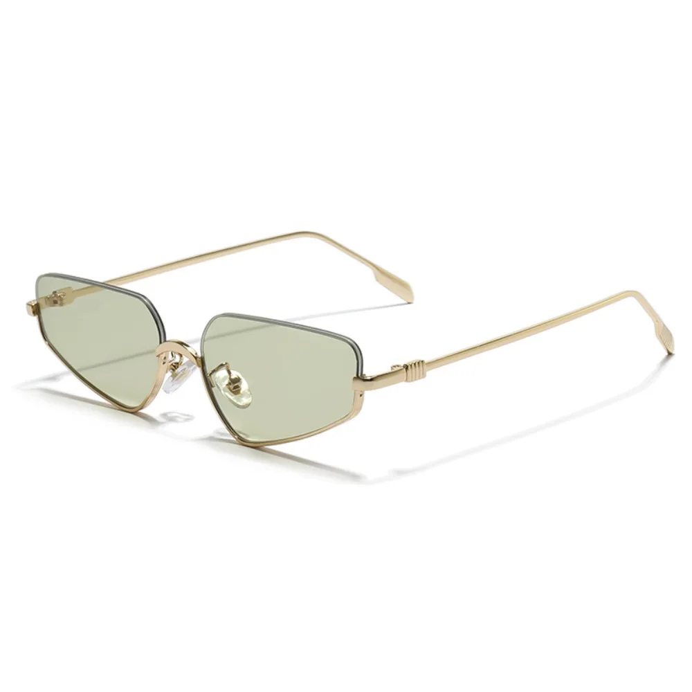 

Metal Frame Polygon Sunglasses Polygon Shape Punk Style Semi-Rimless Sun Glasses UV400 Cat Eye Sunglasses Fashion Accessories