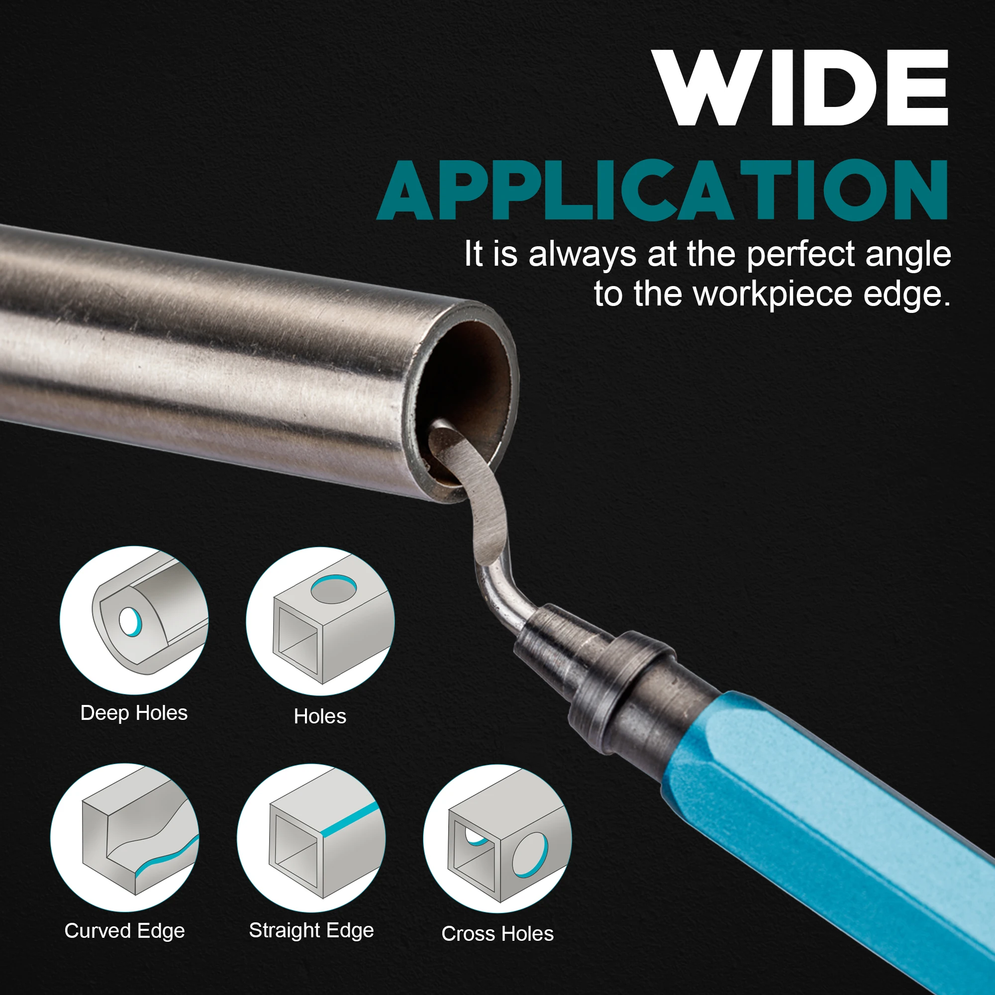 Deburring Tool with 11 Extra Blades Burr Cutter Trimming Knife Scraper Deburring Tool DIY Edge Cutter Router Bit Rotary Deburr