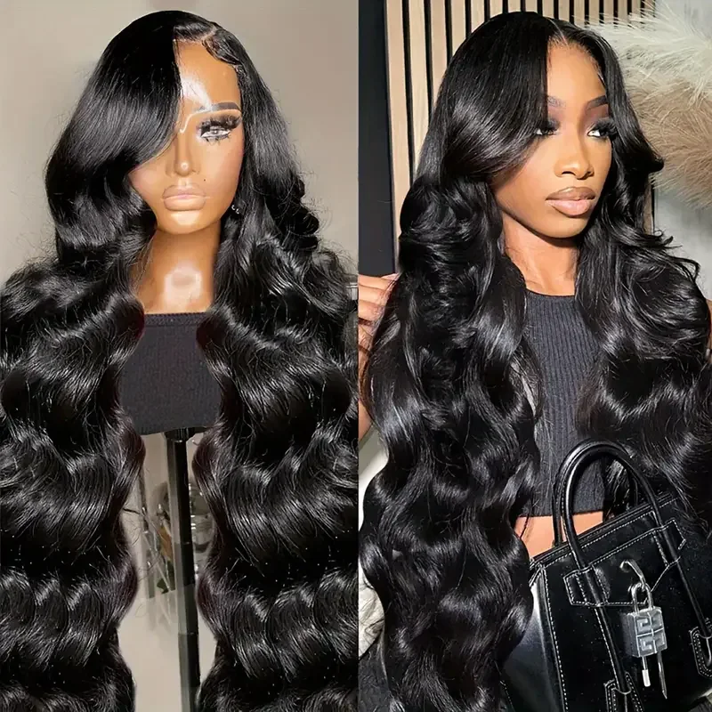 Perruque Lace Wig Body Wave Brésilienne Naturelle, Cheveux Humains, 5x5, 13x4, 13x6 HD, Transparent, 360