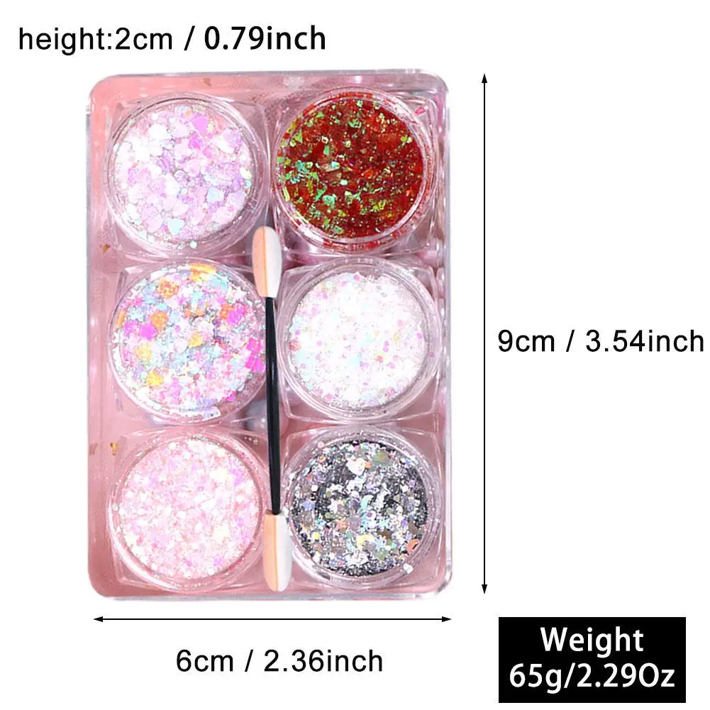 Eyeshadow Glitter Gel Cream Face Hair Body Nail Glitter Gel Heart Star Moon Loose Sequins Festival Makeup Decorations N EWW