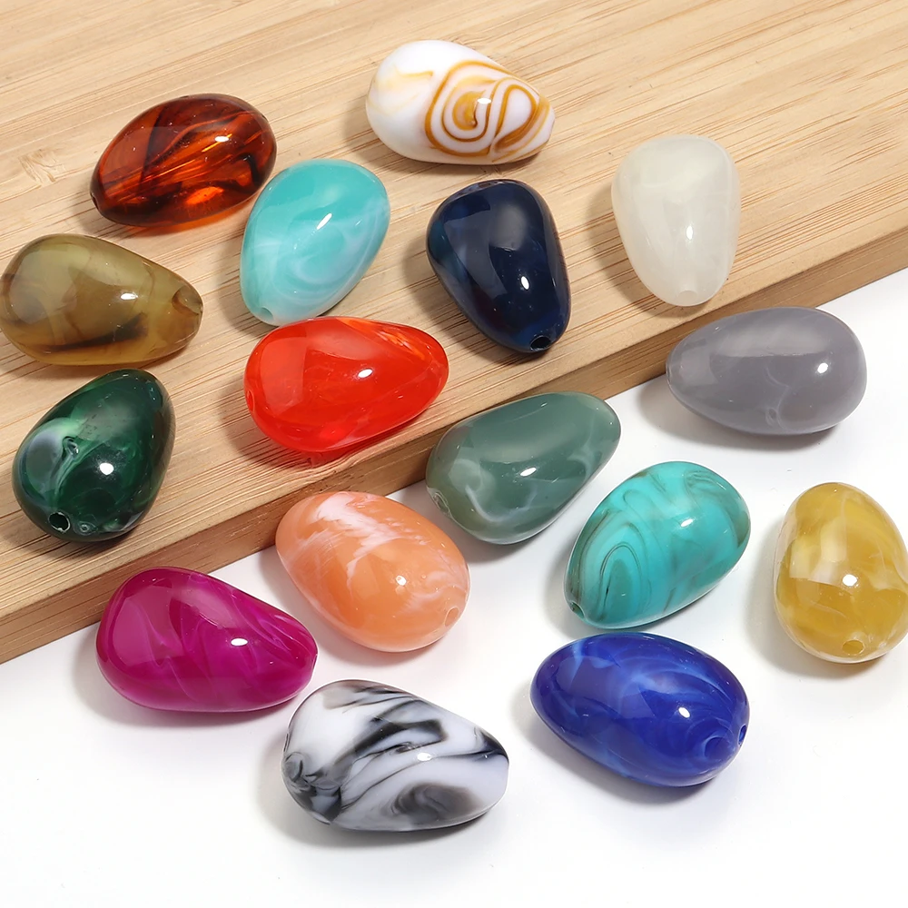 

10 шт./лот, бусины неправильной формы овальной формы, цветные имитационные нефритовые свободные акриловые бусины-разделители для DIY, подвески, ожерелье, браслет, аксессуар