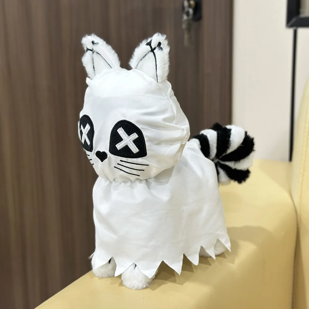 Jouet en peluche chat fantôme d'halloween, animaux mignons, poupées douces de dessin animé pour la décoration de la maison, cadeau d'anniversaire pour enfants