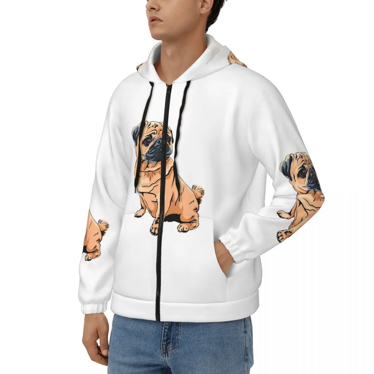 Pug Design For Pug Moms Or Other Dog Lovers Zipper Hoodie Hip Hop Pullover Autumn Winter Men Women Sweatshirts Long Sleeve Tops