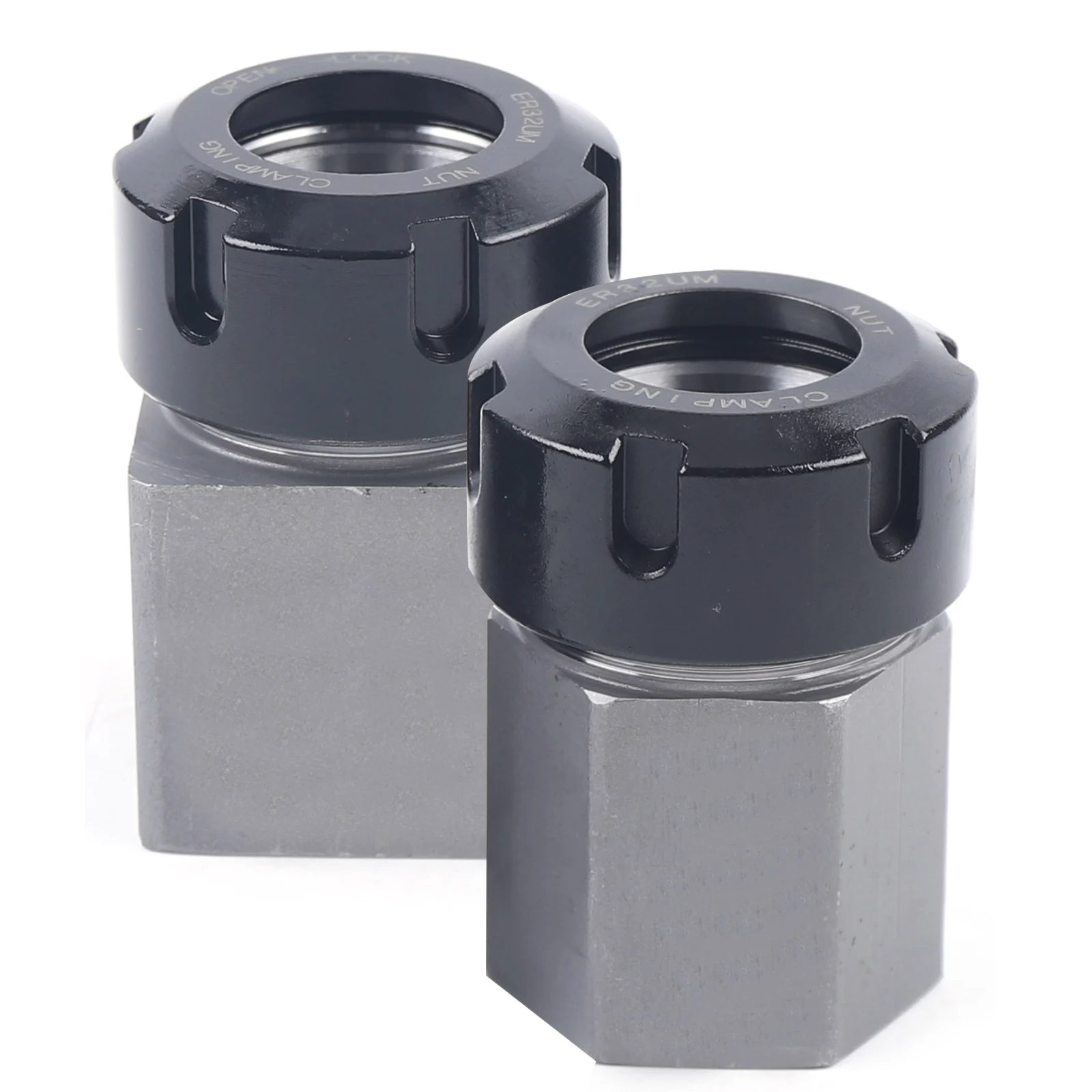 ER32 Steel Hex+Square Collet Block Spring Chuck Holder for CNC Engraving Machine