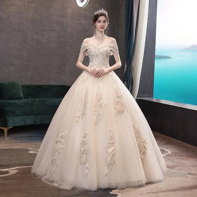 

Изысканное свадебное платье цвета шампань на одно плечо, новинка 2026 года, в лесном стиле, из сетчатой ткани, весенняя коллекция