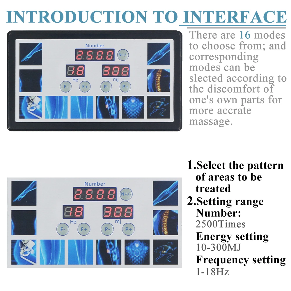 Máquina de fisioterapia de ondas de choque, masajeador profesional de ondas de choque de 300MJ para tratamiento ED, alivia el dolor de cintura y relajación