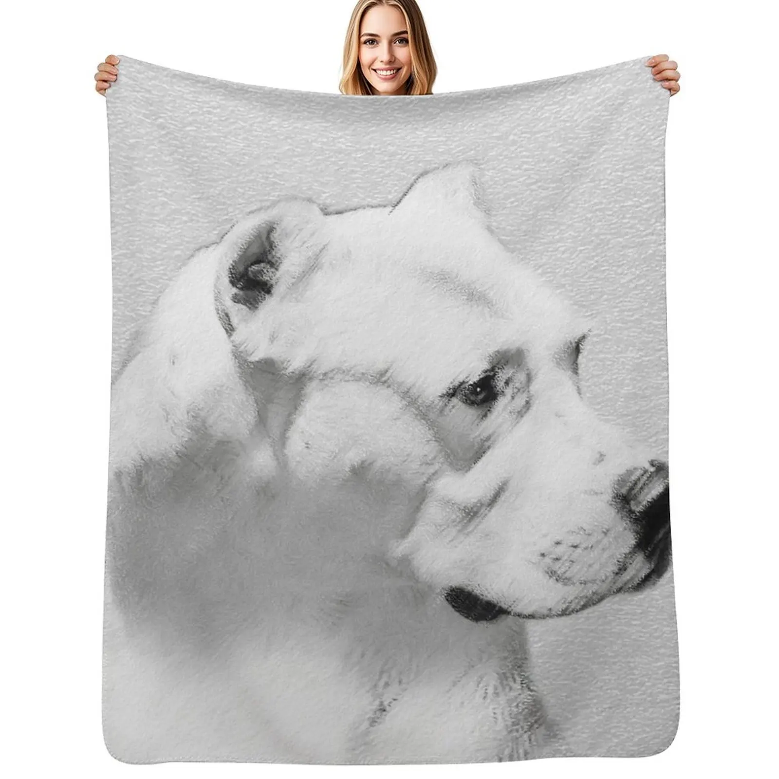 Manta suave para aire acondicionado Dogo Argentino para oficina y hogar