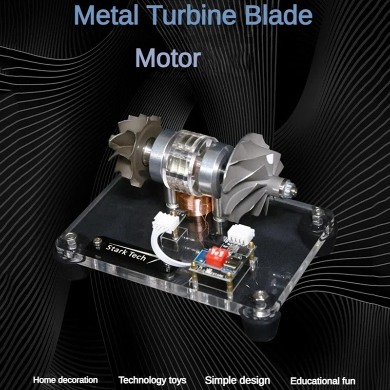 A69F-Turbine Blade Motor Turbo Brushless Motor Model Supercharged Aero Engine Cnc Metal Creative DIY Technology Toy