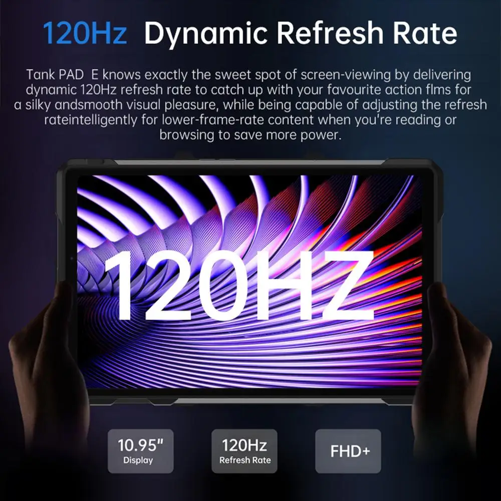 Unihertz 8849 Tank Pad E Rugged Tablet PC with Projector 10.95 inch 120Hz 12GB 512GB 21000mAh Battery 66W 32MP+50MP Camera