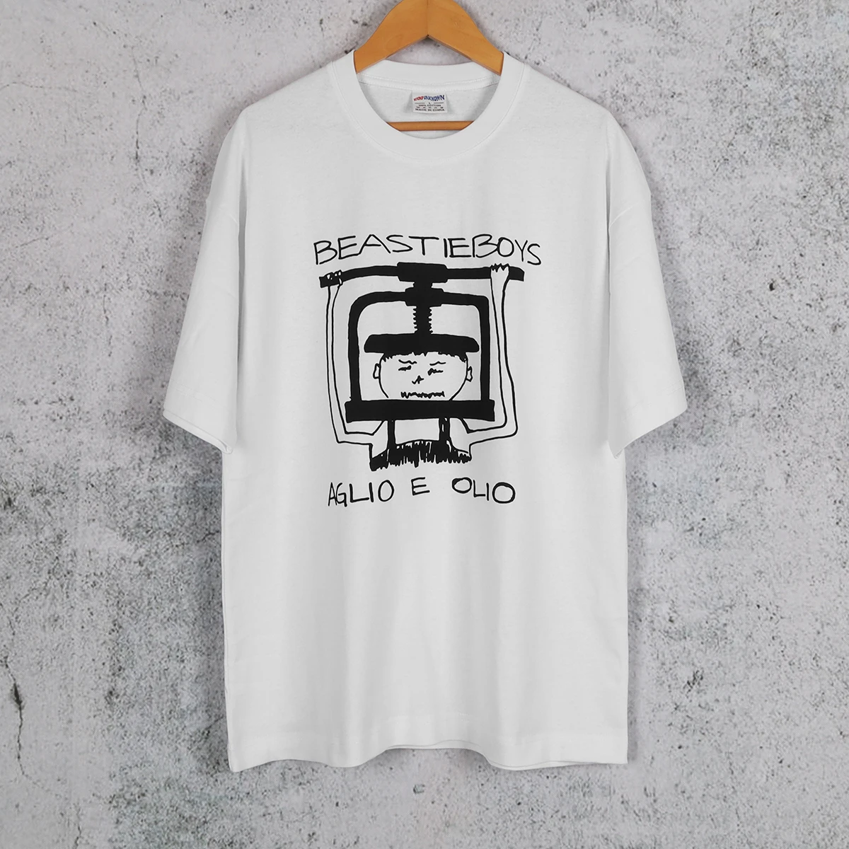 Beastie Boys T-Shirt Aglio E Olio Hardcore Punk Band Casual Streetwear Graphic Men's Short Sleeves Cotton Printed Clothing Top