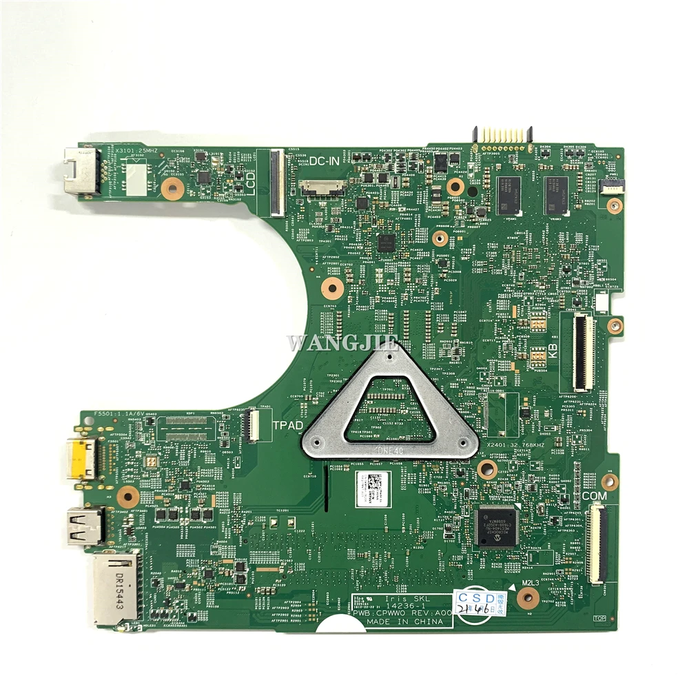 Used 14236-1  For DELL 14 3459 Laptop Motherboard CN-04M8WX 04M8WX 4M8WX With SR2EY i5-6200U GHz CPU PWB:CPWW0 MainBoard