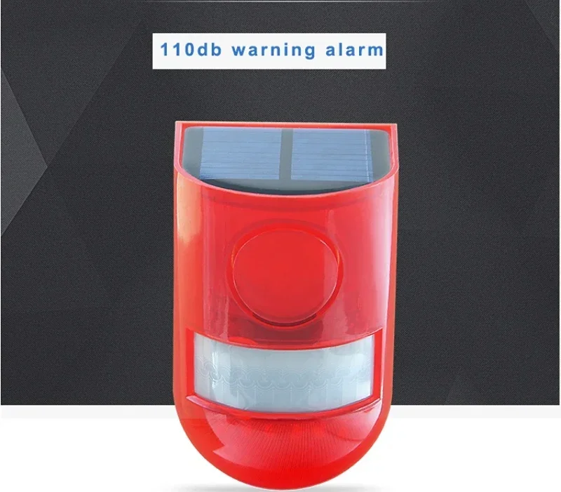 

Motion sensor detector solar infrared Siren Strobe alarm system waterproof 120dB suitable for home outdoor safety