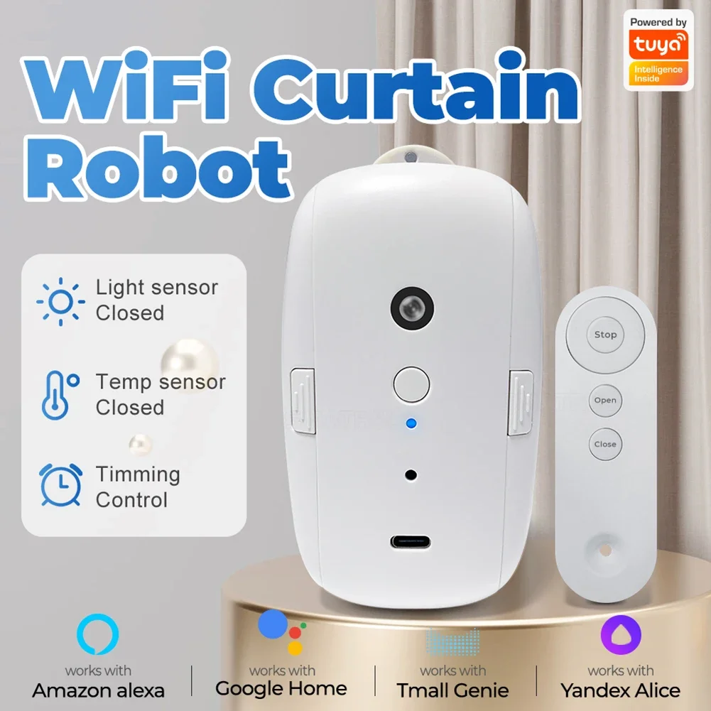 Tuya Smart Curtain Motor BT Voice Control Switch Bot Electric Curtain Robot APP Control Timer Setup for Alexa Google Home Motor