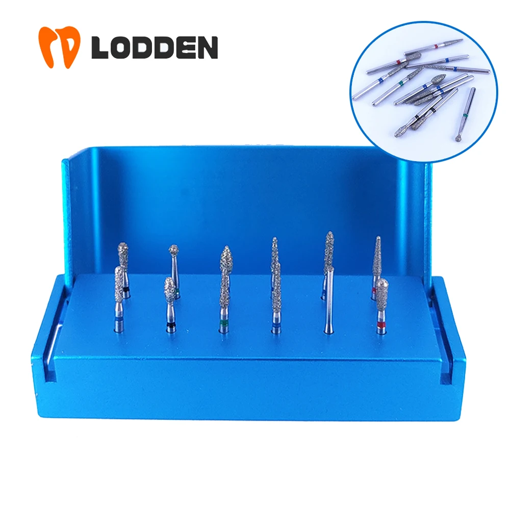 

12pcs Dental Diamond Burs FG 4102A on Crown and Bridge Preparation for Posterior Dental Diamond Strawberries Grinding Drill