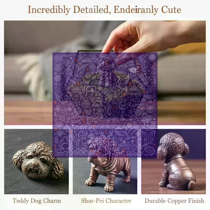 Vintage Dog Figurine Exquisite Carving Durable Alloy Build For Home Decor Dog Lover Gifts