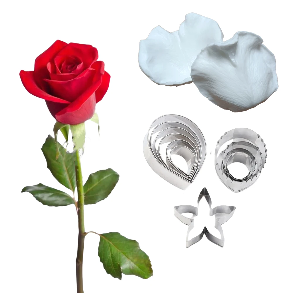 

13PCS Large Rose Veiners &Cutters Flower Silicone Mold Para Chocolate Fondant Cake Decorating Tool Sugar Molde Galletas