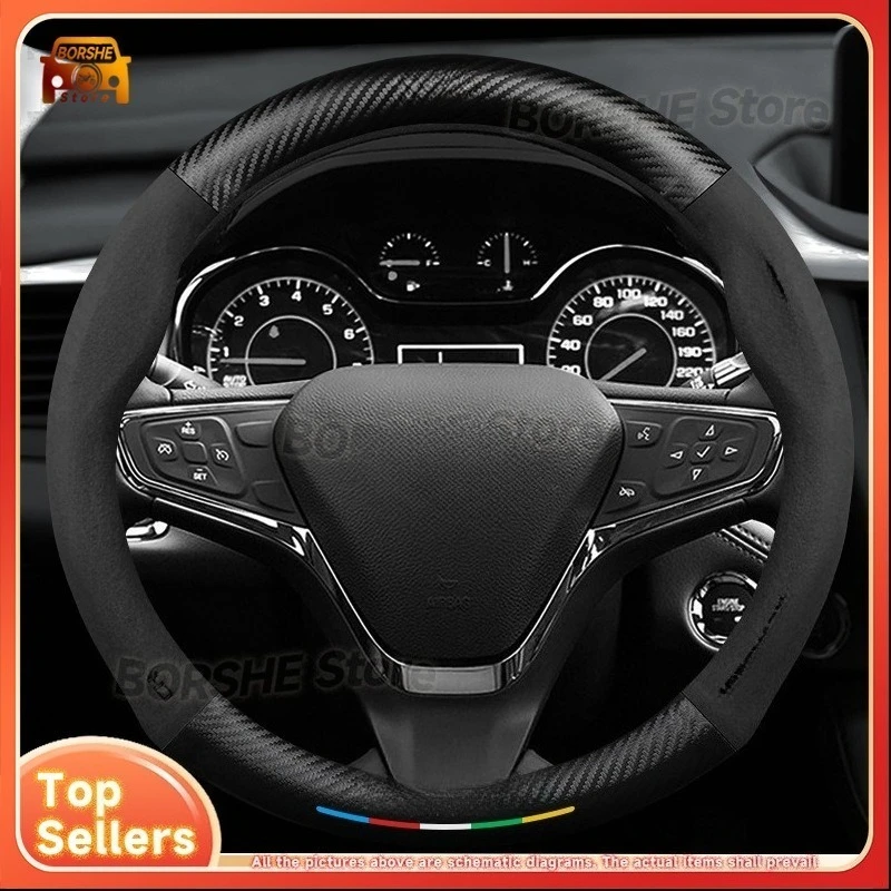 

2026 Faux Suede Steering Wheel Cover with Suitable for Chevrolet Cruze Sonic Trax Malibu XL Monza Corvette Equinox Winter Auto