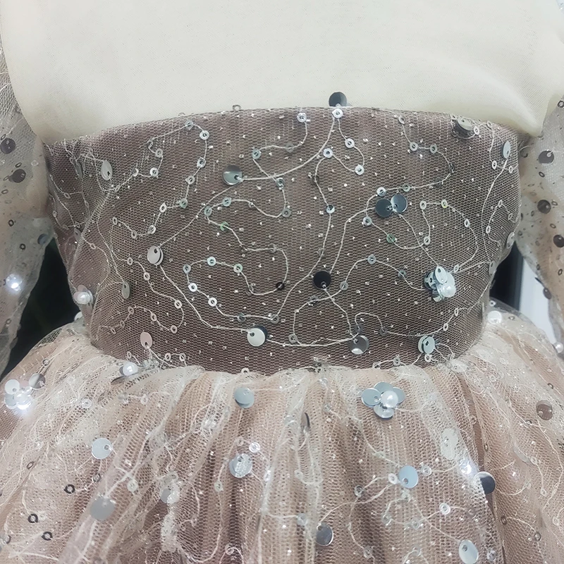 2024 Luxurious First Birthday Ornate Dresses for Girls Children Princess Sequined Party Dress Infants Formal Occasions Ball Gown