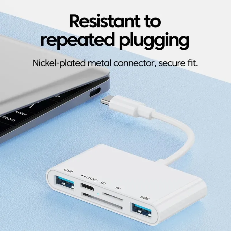 Multi-port USB-C OTG Adapter for Android Phones with PD Charging and Card Reader