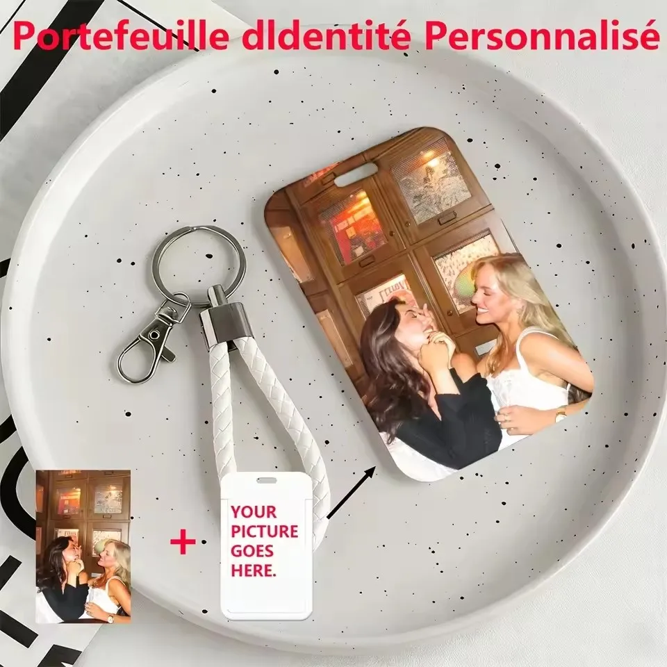 Personalized Custom Photo Card Holder Case With Hand Strap And Keyring Access Card And Work Badge For Office Staff Teacher Gift
