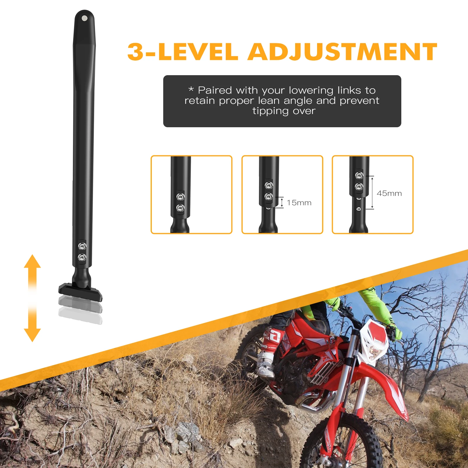 NICECNC per Beta Xtrainer 300 2015-2025 RR 300 RR 125 RR 200 RR 250 RR 350 RR 390 RR 430 RR 480 Racing 2013-2025 RR-S 350 390 430 500 2013-2024 Cavalletto laterale regolabile per moto