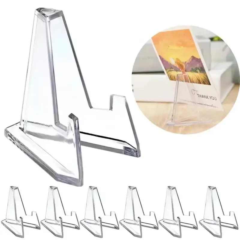 10 Pack Mini Acrylic Triangular Card Display Stand Photo Holder Idol Pictures Coin Sports Trading Card Desktop Collectible Rack