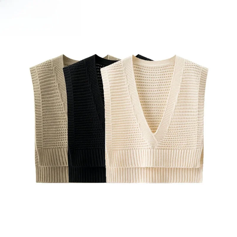 

Уличный вязаный жилет, топ, винтажный многослойный oulder Pad, верхняя одежда Svel V-Ne, женская модная осенняя новинка, Новое поступление