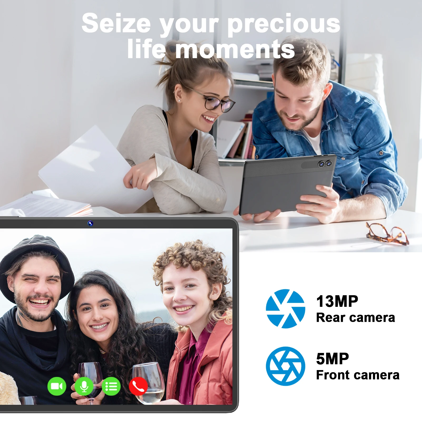 Relndoo Novo tablet de 11 polegadas Android 15, processador T615, 24 GB (4 + 20 ampliado) RAM + 128 GB ROM, WIFI, 5 MP + 13 MP, GPS, BT 5.0, tipo C