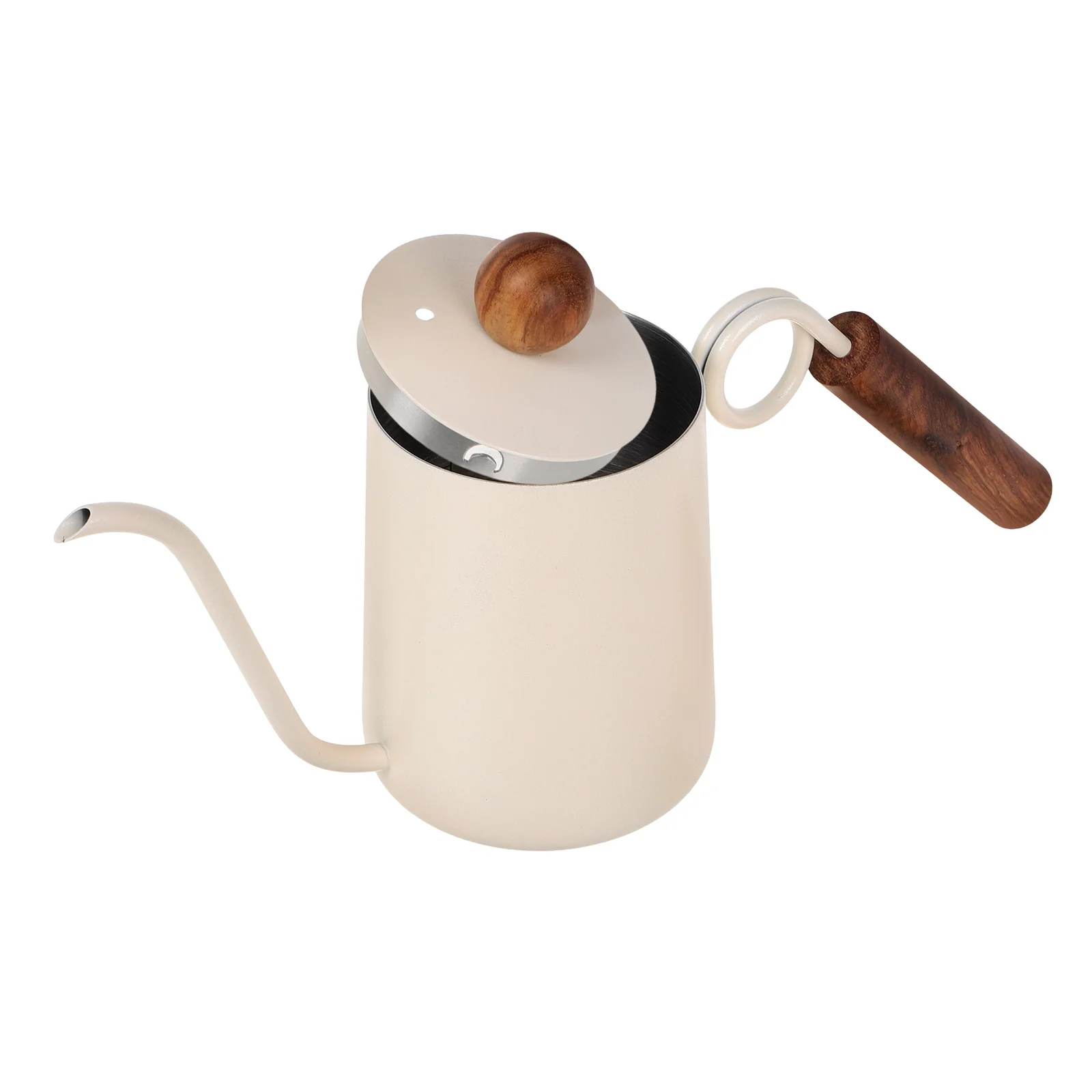 

Stainless Pot Wood H Kettle Fine Long Spout Drip Brewer Measuring Scale Cover Design Coffee