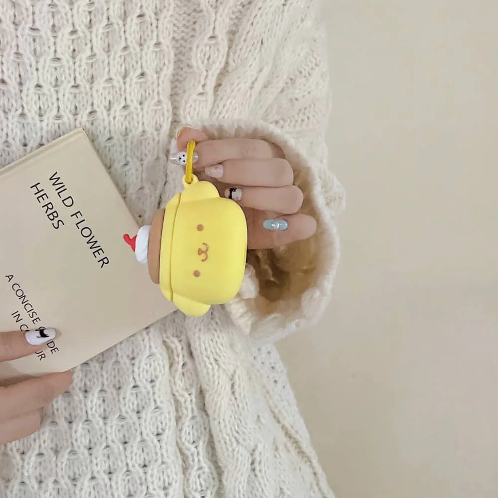 حافظة سماعة الاذن لأجهزة AirPods Pro 2rd لطيف الكرتون دور بوم بوم بورين حافظة سماعة الرأس لأجهزة AirPods 1 2 3 4 لينة سيليكون غطاء وقائي