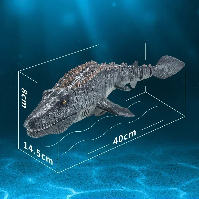 Rc mosasaurus dinossauro barco brinquedo 2.4ghz controle remoto elétrico água animal navio para crianças piscina ao ar livre verão meninos presente de aniversário