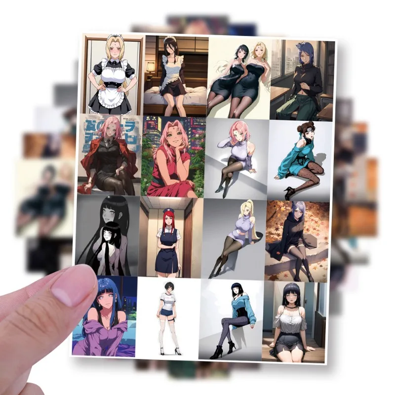 64pcs Anime Naruto Vrouwelijke Karakters Meid Collectie Graffiti Stickers Decals Koffer Gitaar Decoratie DIY Kids Klassiekers Speelgoed