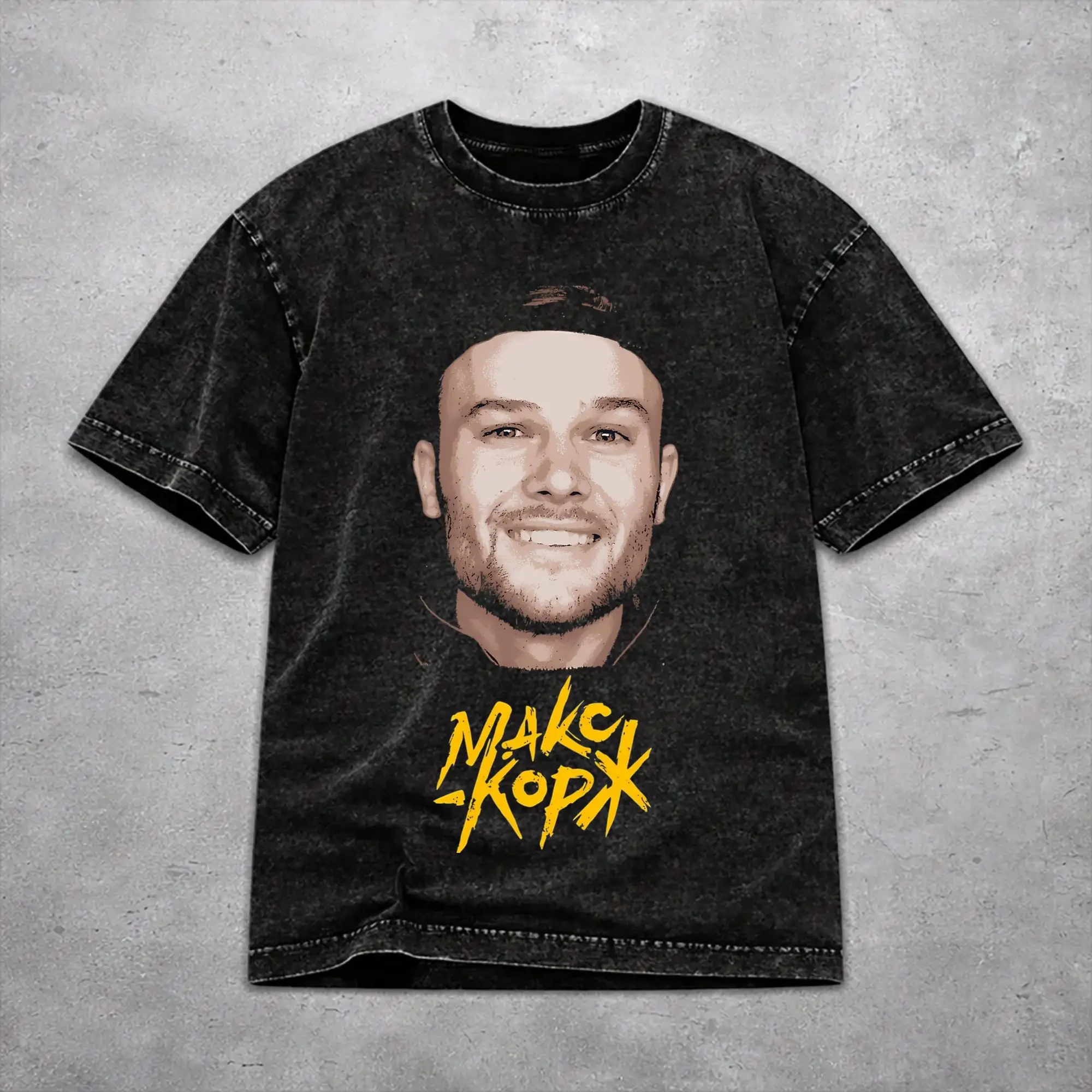 Men Women Max Korzh Singer T Shirt Graphic Printed Cotton Washed  Harajuku Outfit Tees