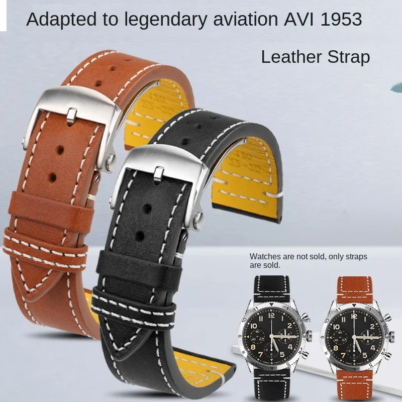 For Breitling watch strap Legend Aviation AVI 1953 replica AB0920 AB0445 AB0920 Italian cowhide watchband accessories 22mm 24mm