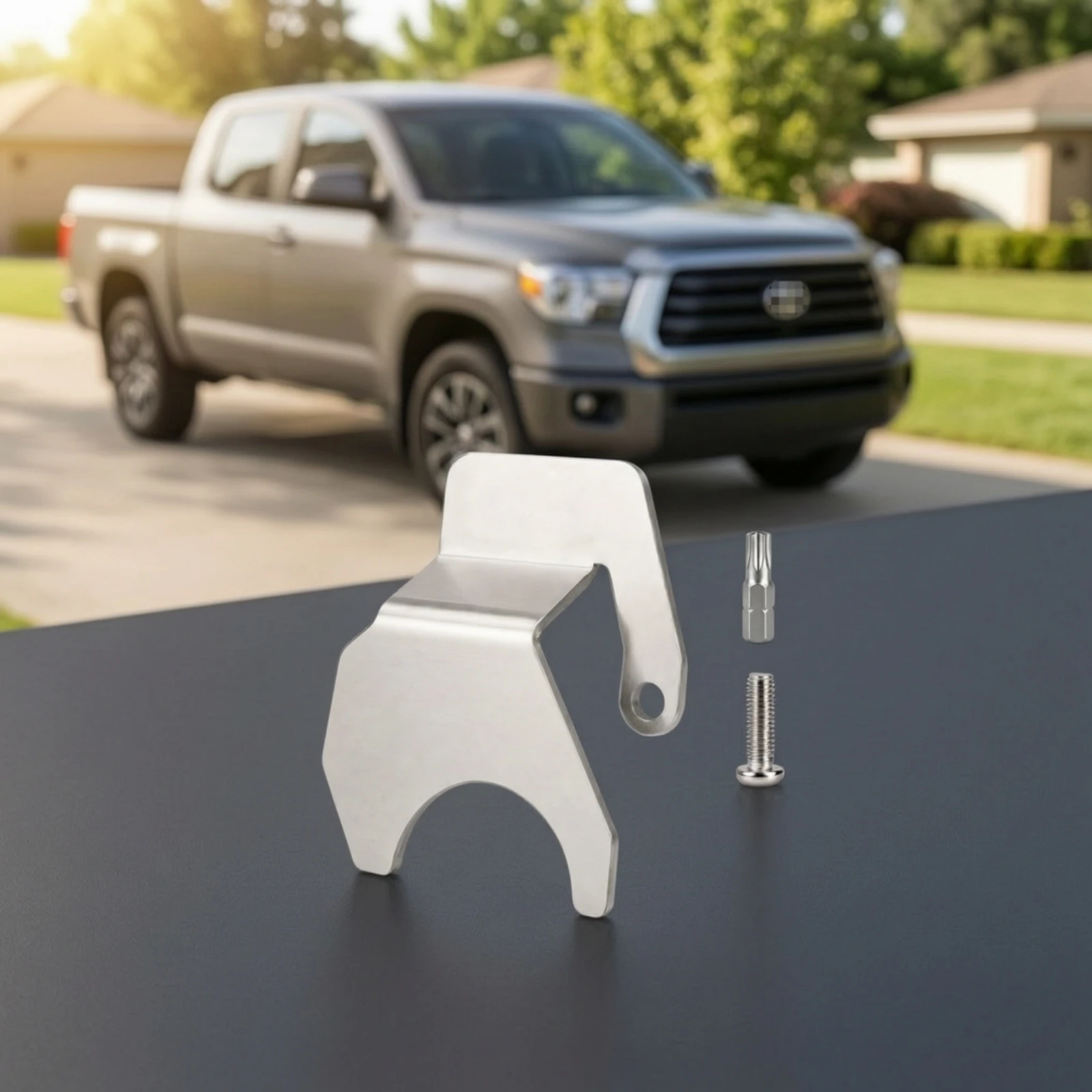 Tailgate Lock Protector Guard No-Drill Tailgate Lock Guard with Security Hardware Auto Part Heavy Duty Secure for Truck Owners