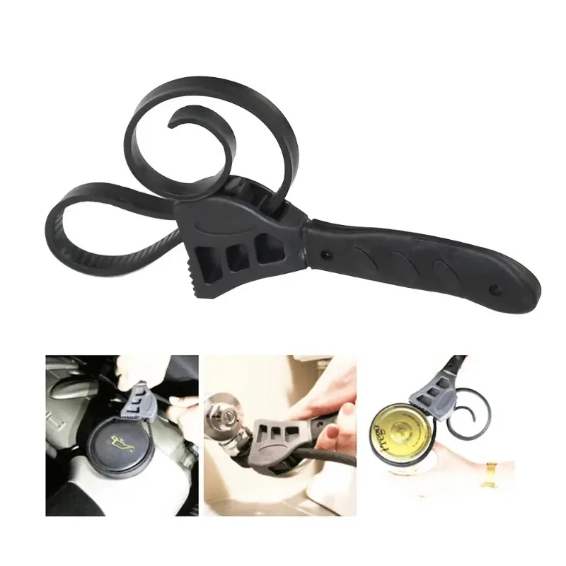 Adjustable Strap Spanner Wrench Belt Oil Filter Puller Removal Tool Locking Wrench Disassembly Strap Opener Tool