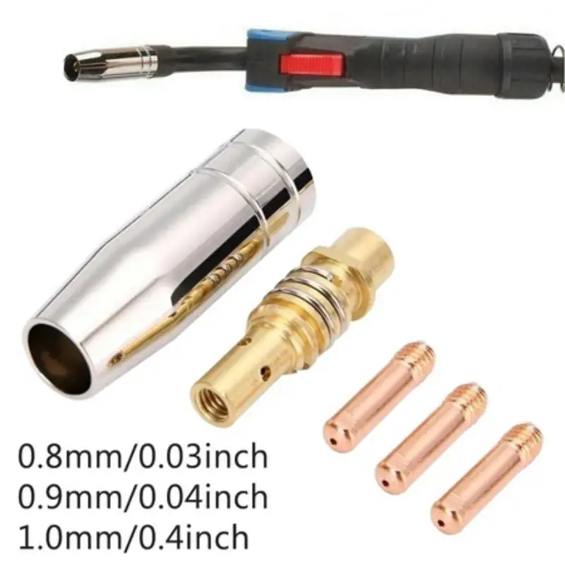 5pcs Set Guard Nozzle Contact Tip Consumables Holder 06 08 09 10 12mm MIG Welding MB15 15AK Soldering Tool
